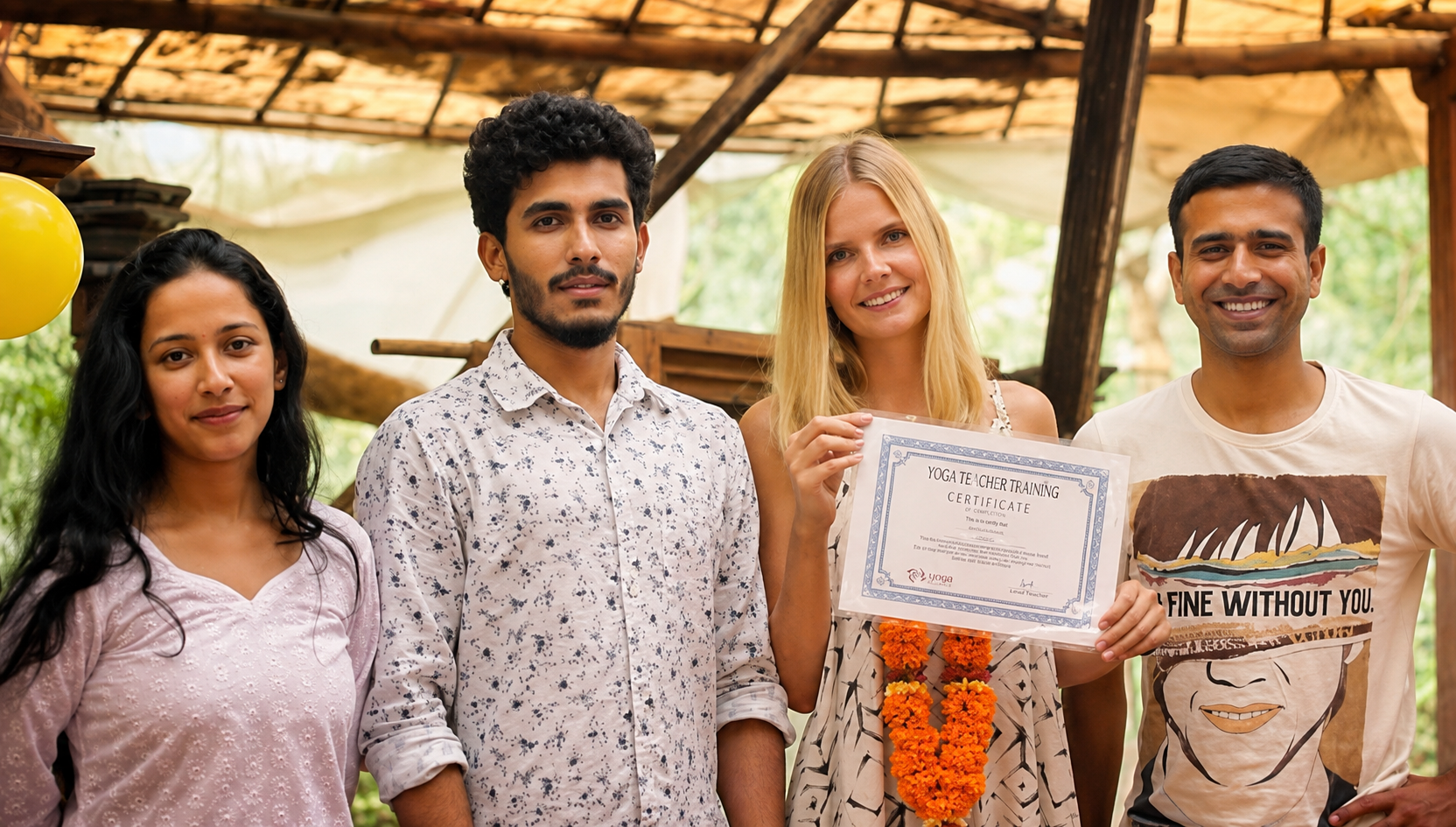 Trainees posing together with their certification
