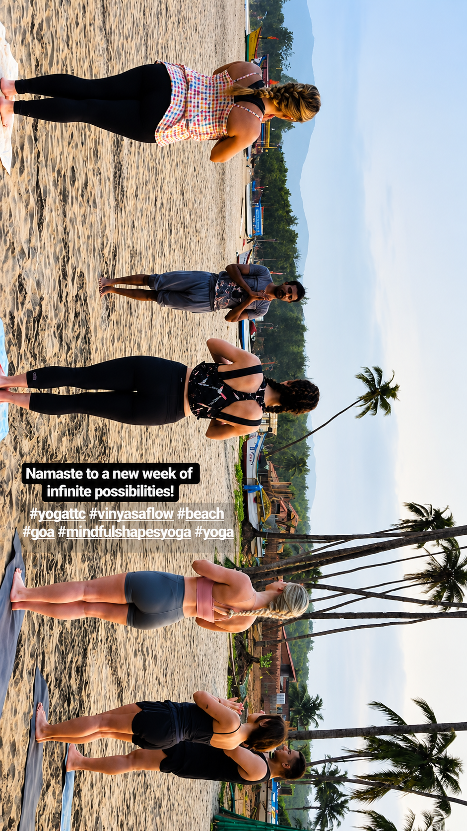 Beach scene with palm trees near the training venue
