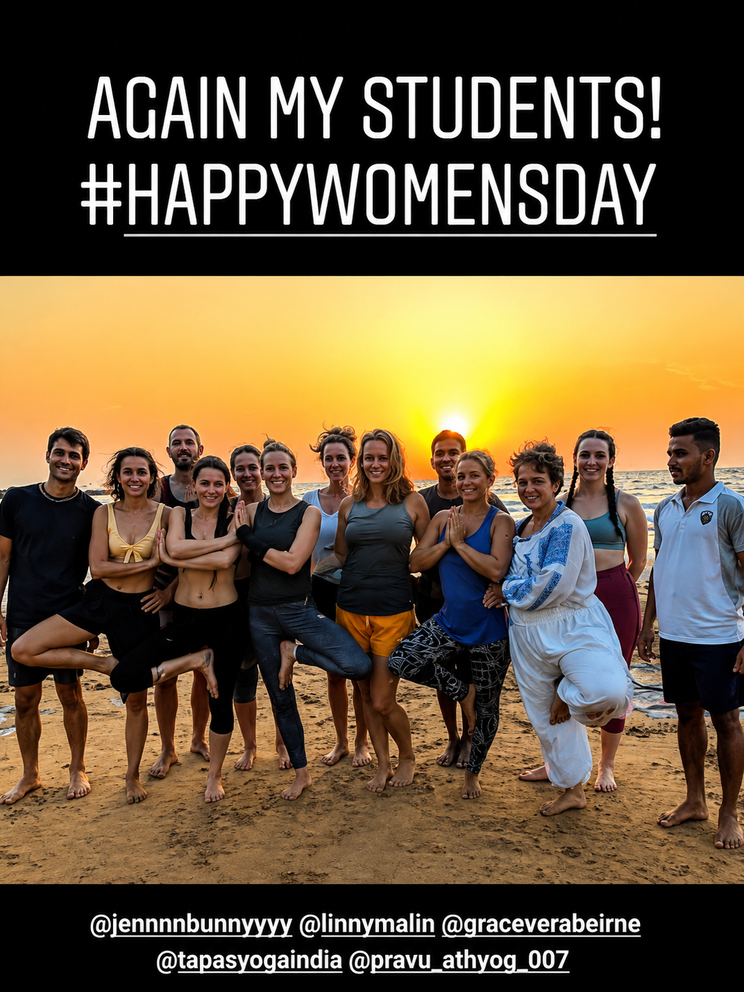 Group photo celebrating students on Women's Day