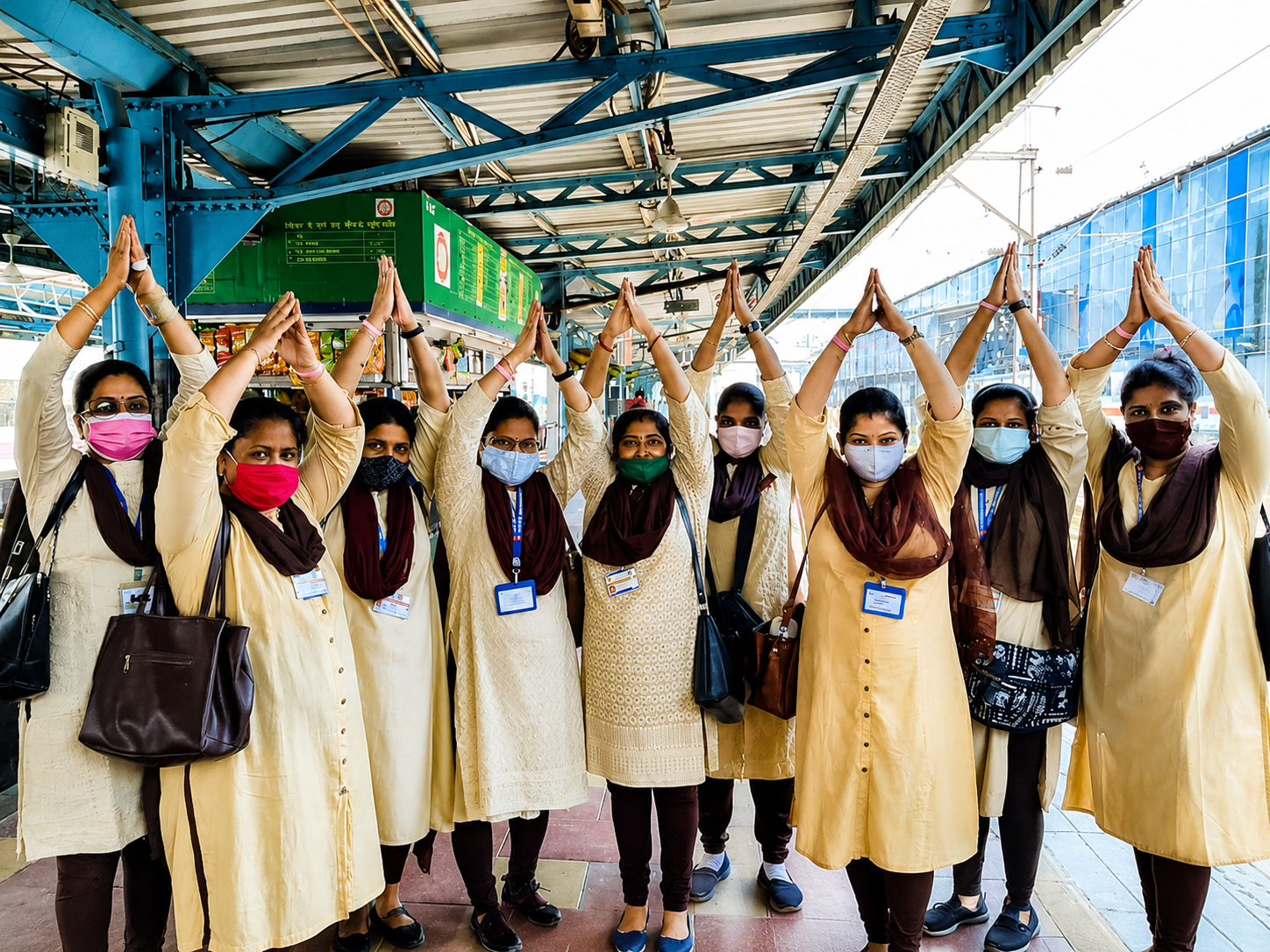 School students group photo after a yoga session