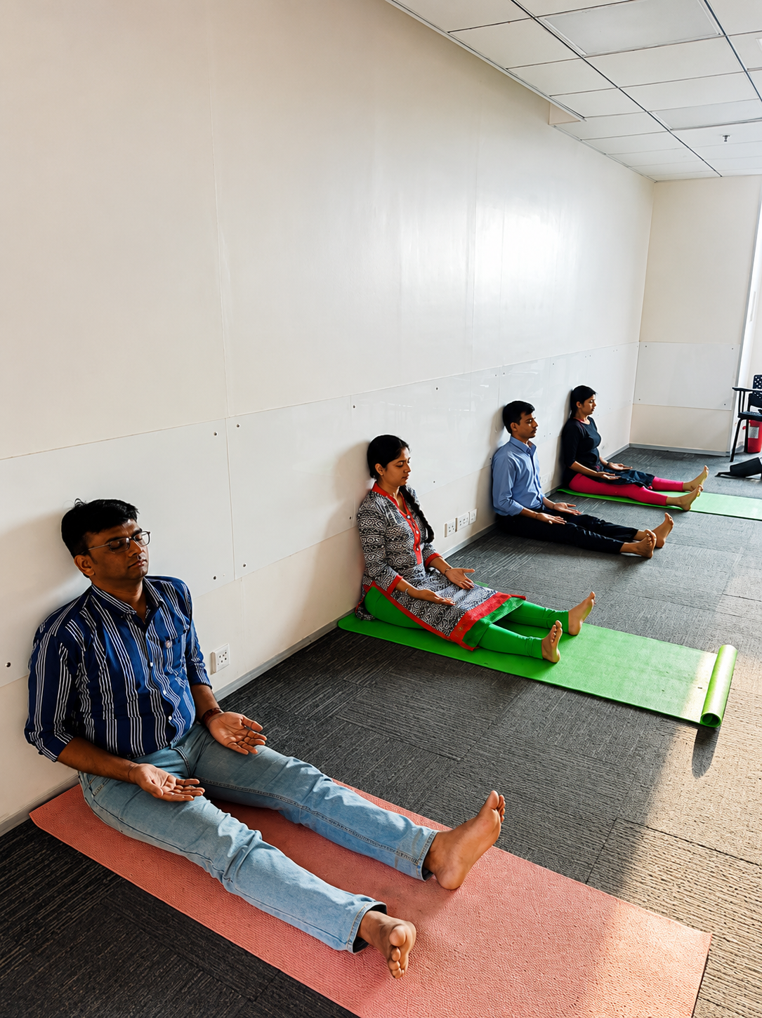 Indoor seated meditation group session