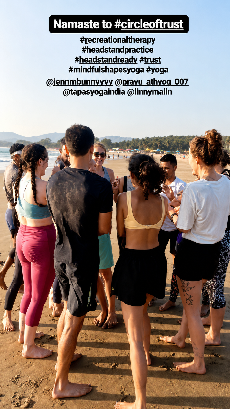 Group walking together, seen from behind