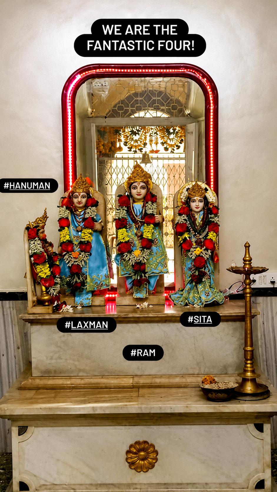 Shrine featuring multiple deity idols together