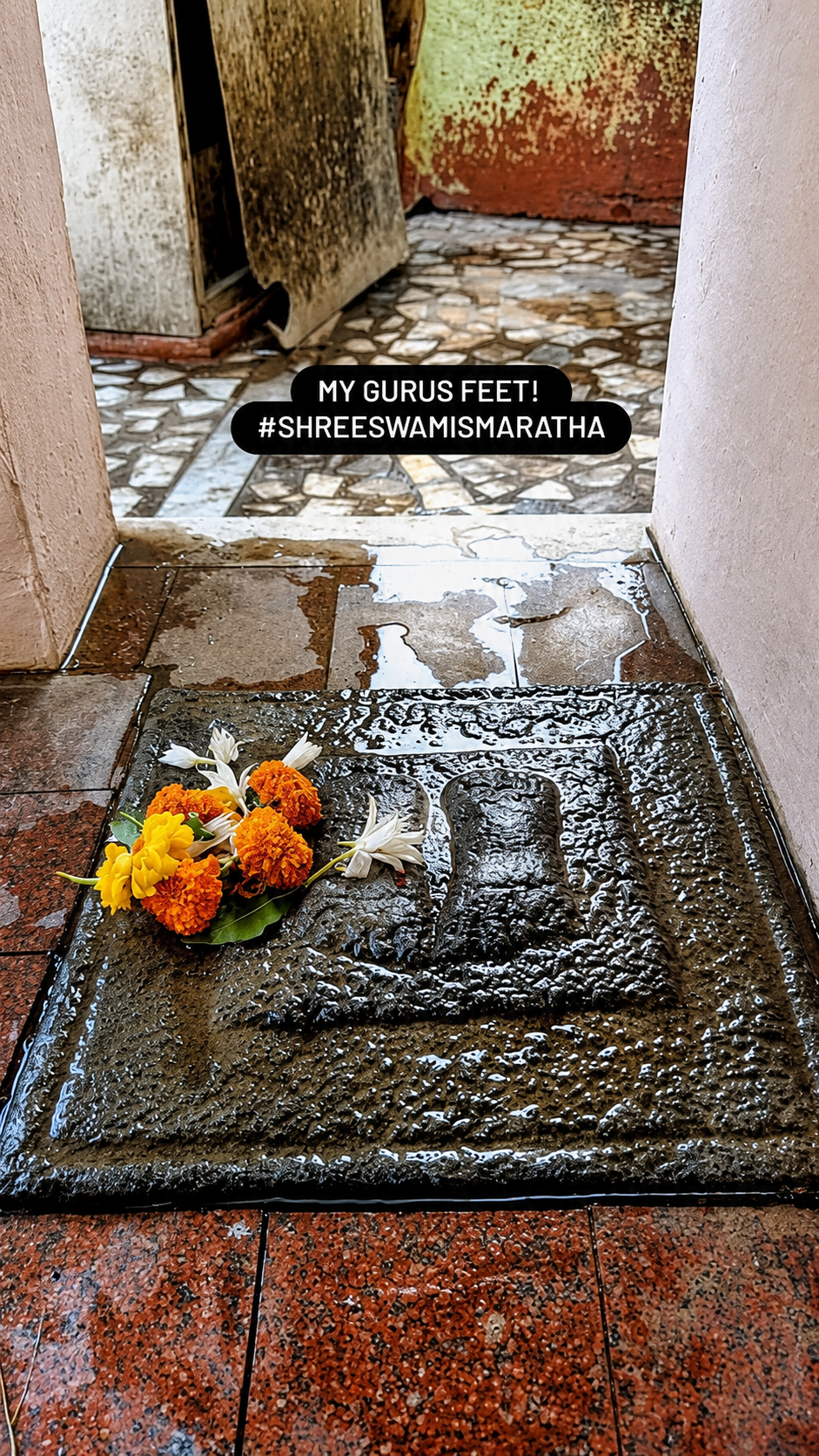 Silver ceremonial tray used in puja rituals